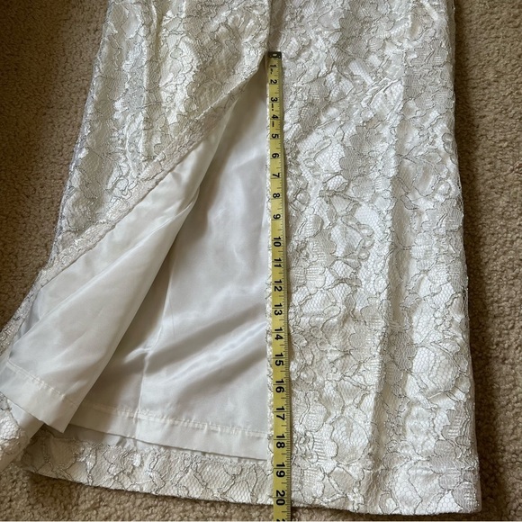 LORALIE Sweetheart Wedding Dress‎ 6 Vintage Embellish Metallic Lace Brocade Slip - Picture 15 of 17